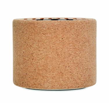 Logo trade promotional gifts image of: Round cork wireless speaker