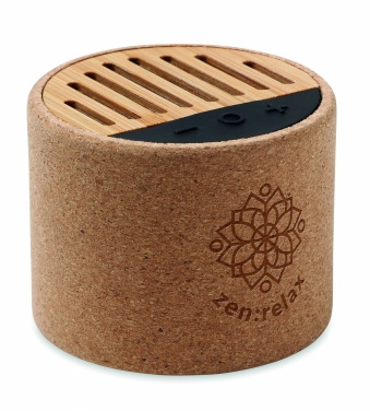 Logotrade promotional gift picture of: Round cork wireless speaker