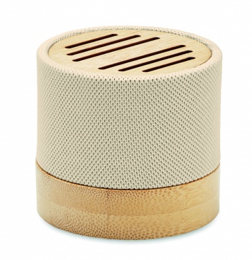 Logo trade promotional gifts picture of: Bamboo RPET wireless speaker