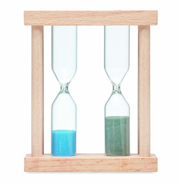 Logo trade promotional item photo of: Set of 2 wooden sand timers
