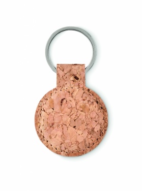 Logotrade corporate gift image of: Round cork key ring Mikkeli