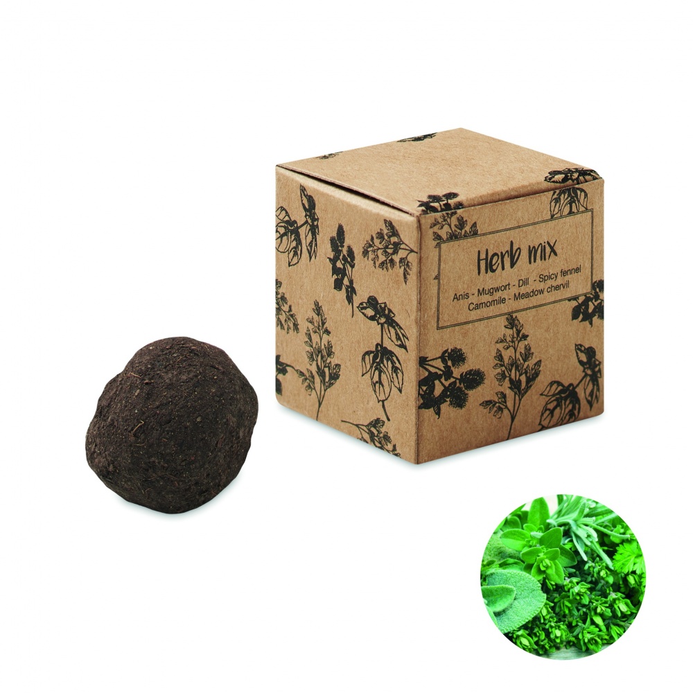 Logo trade promotional products picture of: Herb seed bomb in carton box
