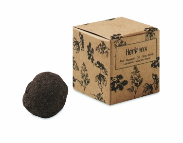 Logo trade promotional giveaway photo of: Herb seed bomb in carton box