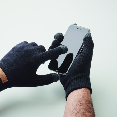 Logo trade promotional giveaways image of: RPET tactile gloves