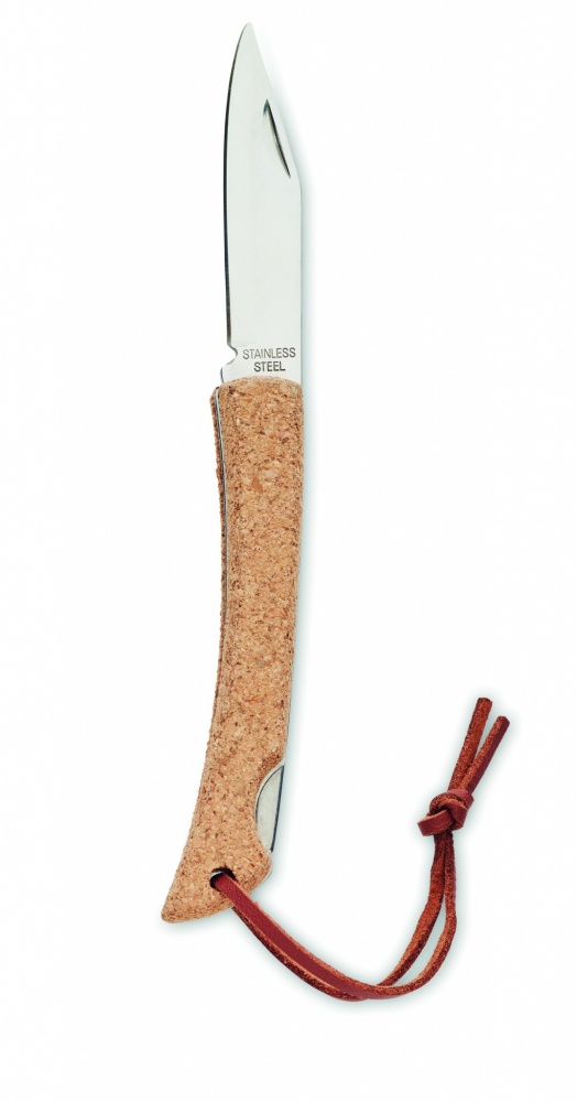 Logo trade promotional giveaway photo of: Foldable knife with cork
