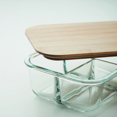 Logo trade promotional giveaway photo of: Glass lunch box with bamboo lid