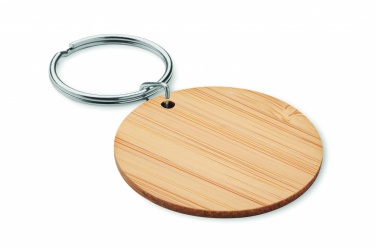 Logo trade business gifts image of: Round bamboo key ring Pieksämäki