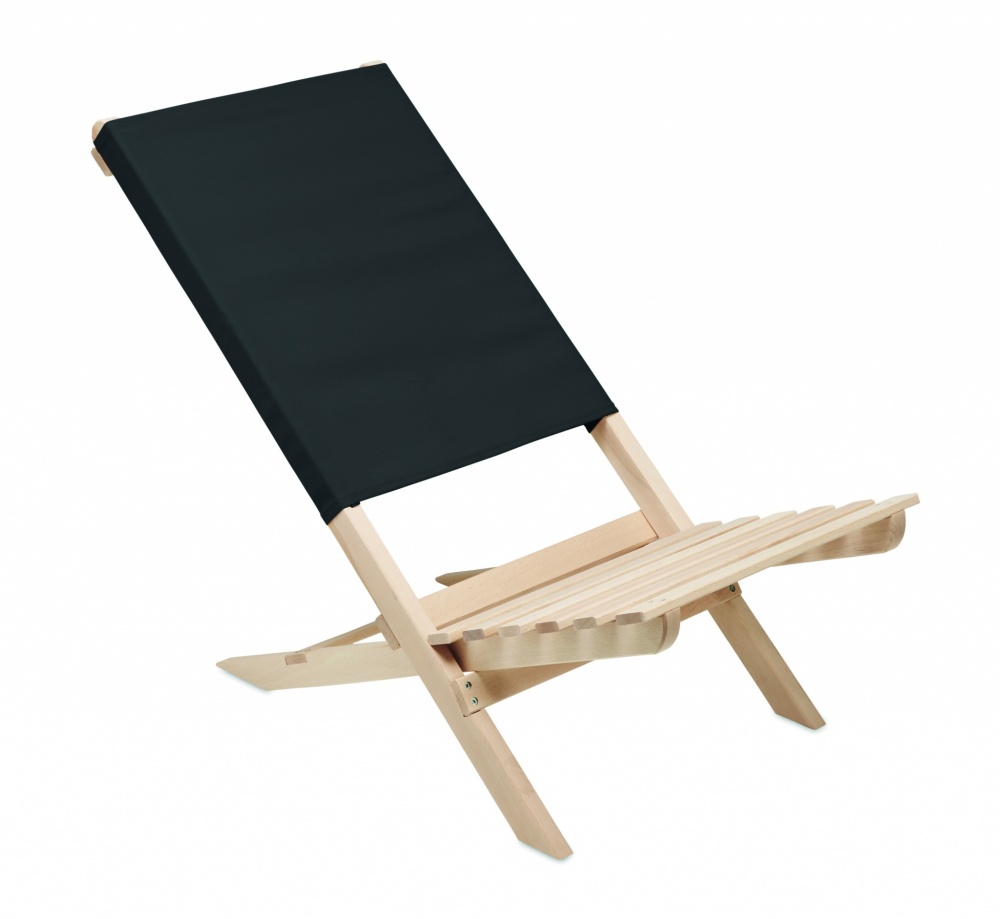 Logo trade promotional gifts picture of: Foldable wooden beach chair