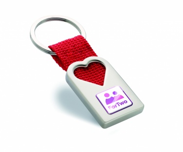 Logo trade business gifts image of: Heart metal key ring Kemi