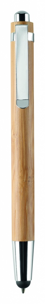 Logo trade promotional giveaways image of: Ball pen in ABS and bamboo