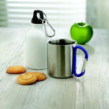 Logo trade promotional giveaways image of: Metal mug & carabiner handle