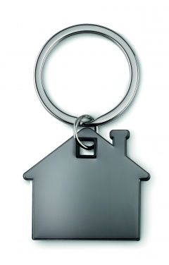 Logo trade promotional gift photo of: House shape plastic key ring Rezekne