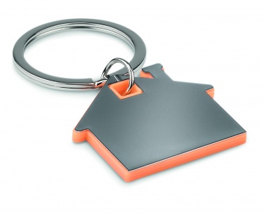 Logo trade business gifts image of: House shape plastic key ring Rezekne