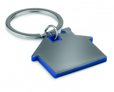 Logo trade corporate gifts picture of: House shape plastic key ring Rezekne