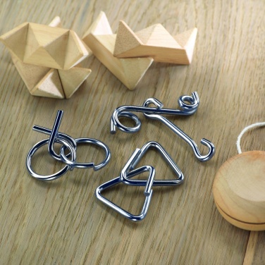 Logo trade promotional giveaways picture of: Set of 3 metal brain teasers