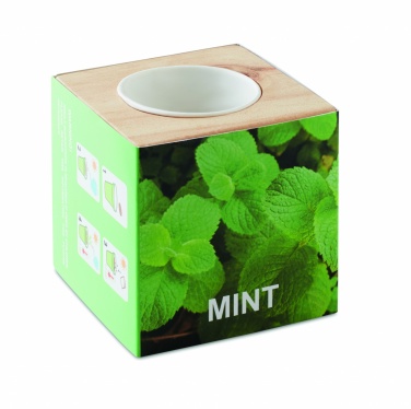 Logotrade corporate gift picture of: Herb pot wood "MINT"