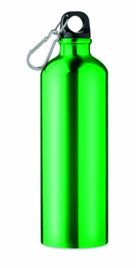 Logo trade promotional products image of: Single-walled 750 ml aluminum bottle with a carabiner and customizable printing