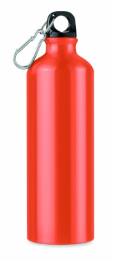 Logo trade promotional merchandise image of: Single-walled 750 ml aluminum bottle with a carabiner and customizable printing