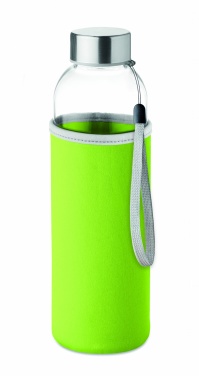 Logo trade promotional items image of: Glass bottle in pouch 500ml