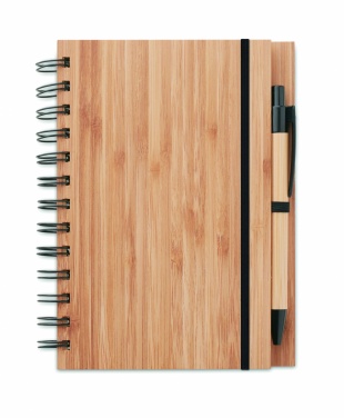 Logotrade promotional gifts photo of: Bamboo notebook with pen lined BAMBLOC