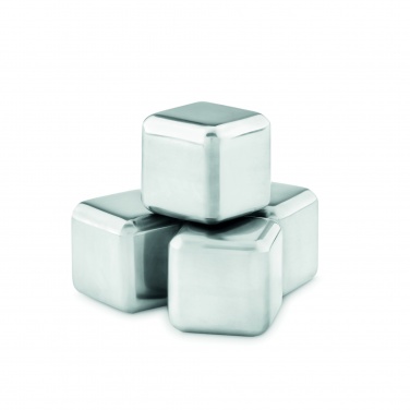 Logo trade business gift photo of: Set of 4 SS ice cubes in pouch