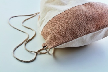 Logo trade business gift photo of: Drawstring bag w/ jute details
