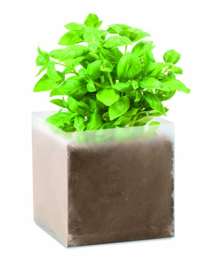 Logo trade promotional giveaways image of: Compost with seeds "BASIL"