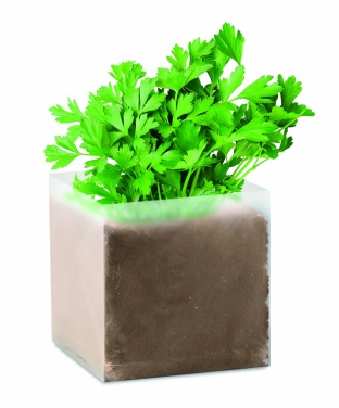 Logo trade business gifts image of: Compost with seeds "PARSLEY"