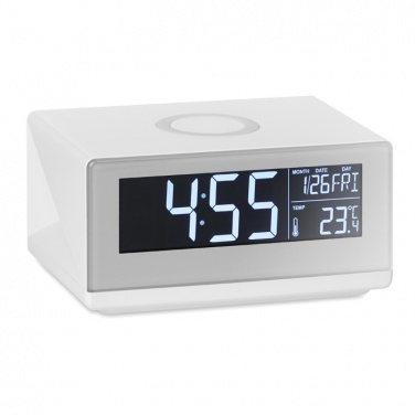 Logo trade promotional items image of: LED clock & wireless charger5W