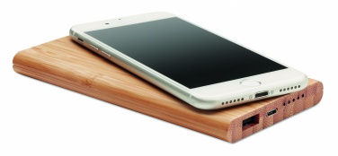 Logotrade promotional gifts photo of: Wireless power bank in bamboo 6000mAh ARENA