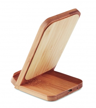 Logotrade promotional giveaway image of: Bamboo wireless charge stand 5W WIRESTAND