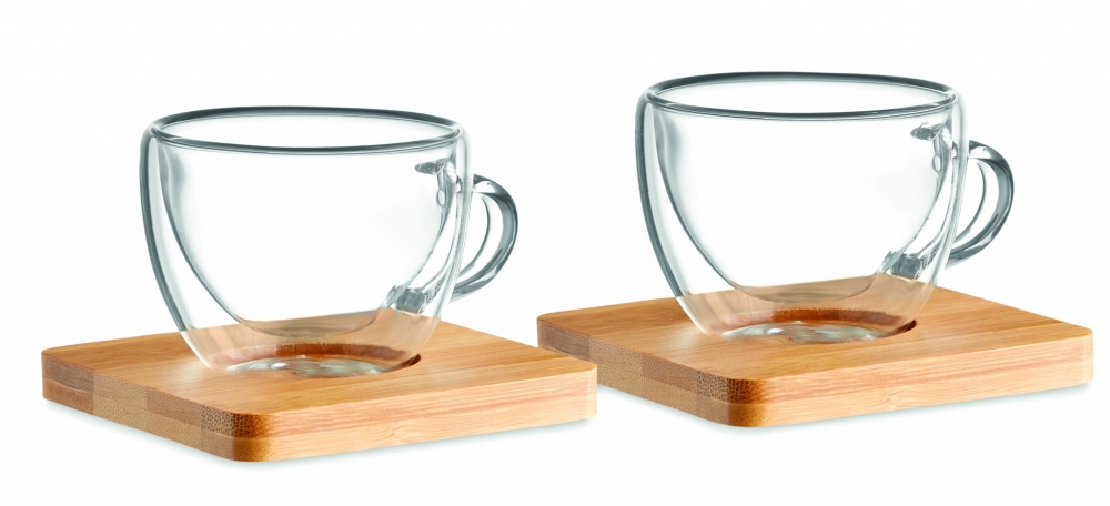 Logo trade promotional product photo of: Set of 2 double wall espresso