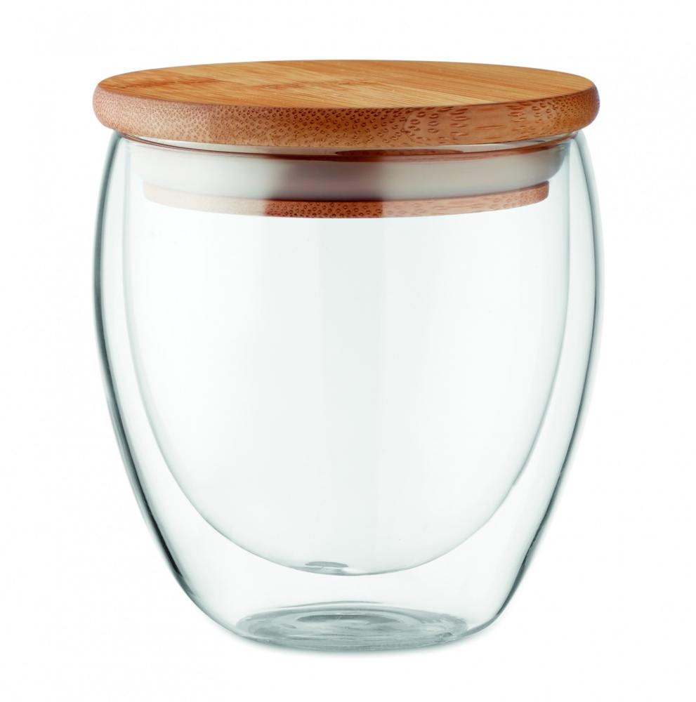 Logo trade business gift photo of: Double wall glass 250ml Hamburg
