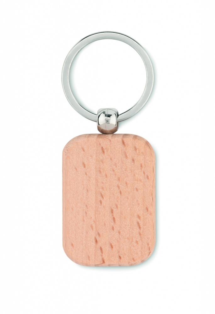 Logotrade promotional product picture of: Rectangular wooden key ring Bauska