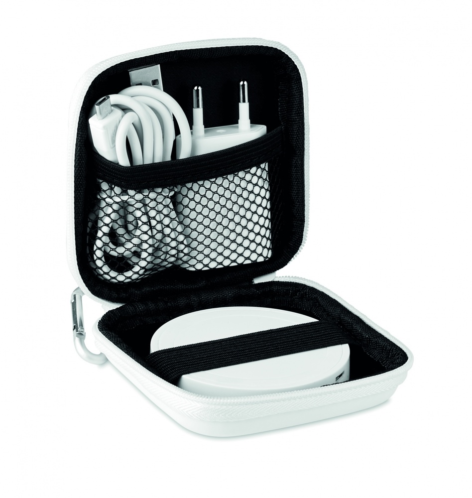 Logo trade promotional merchandise image of: Wireless charger travel set