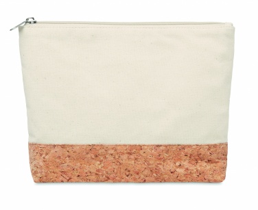 Logo trade advertising products image of: Cork & cotton cosmetic bag