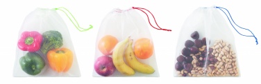 Logo trade promotional gifts image of: Set of 3 RPET mesh food bags