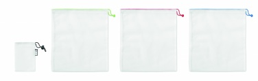 Logo trade promotional items image of: Set of 3 RPET mesh food bags