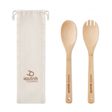 Logo trade corporate gifts image of: Set bamboo utensils salad