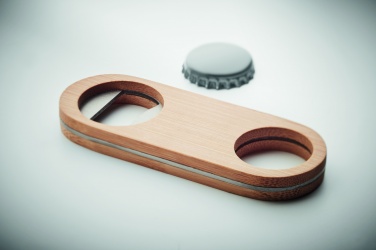 Logotrade promotional item image of: Oval Bamboo bottle opener VALBAMPER