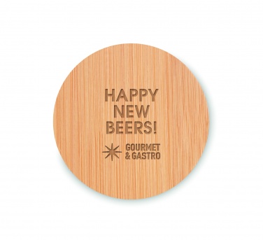 Logotrade promotional merchandise picture of: Bamboo bottle opener/ coaster DAKAI