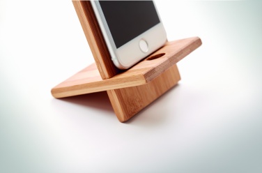 Logo trade promotional items image of: Bamboo phone stand/ holder WHIPPY