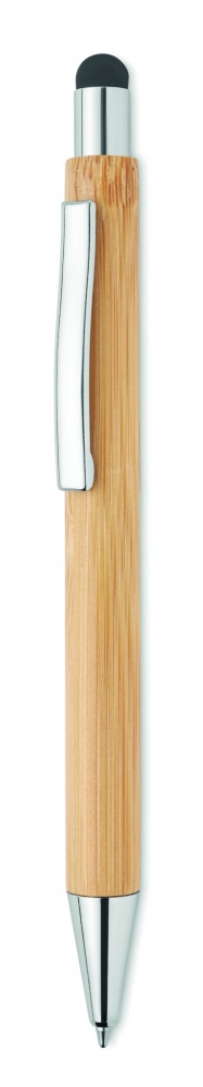 Logo trade corporate gifts image of: Bamboo ballpoint pen with blue ink