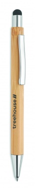 Logo trade promotional item photo of: Bamboo ballpoint pen with blue ink