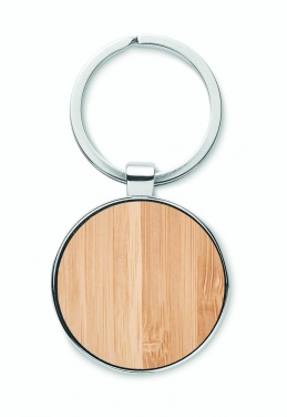 Logotrade business gifts photo of: Round key ring metal bamboo Dobele