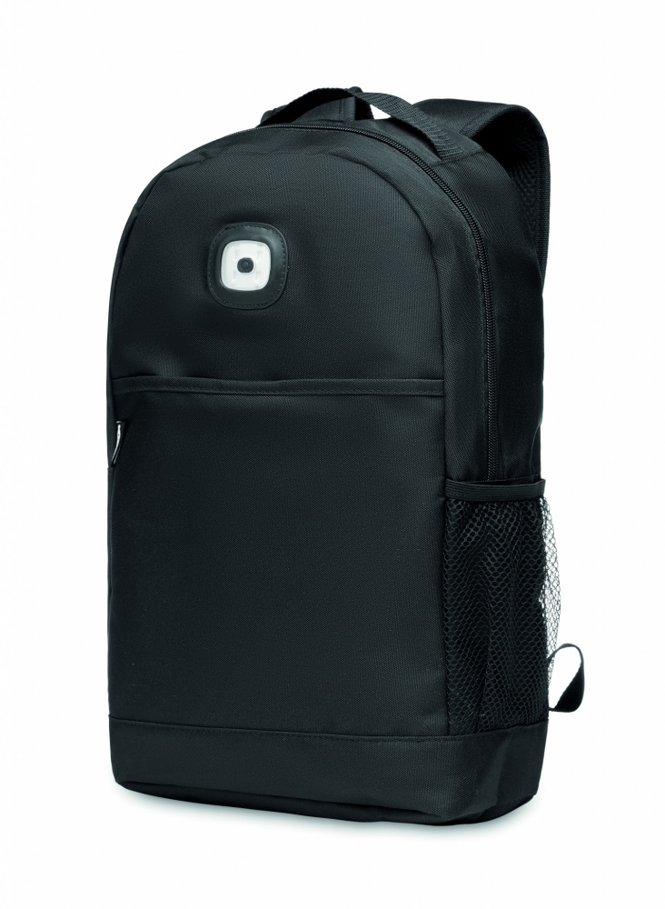 Logo trade advertising products picture of: Backpack in RPET & COB light