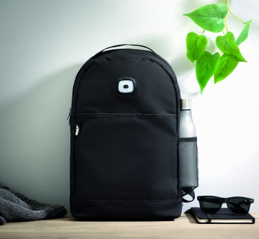 Logo trade promotional product photo of: Backpack in RPET & COB light