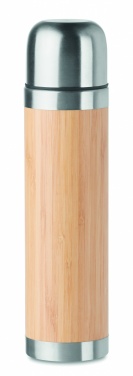 Logotrade business gift image of: Double wall bamboo cover flask 400ml CHAN BAMBOO
