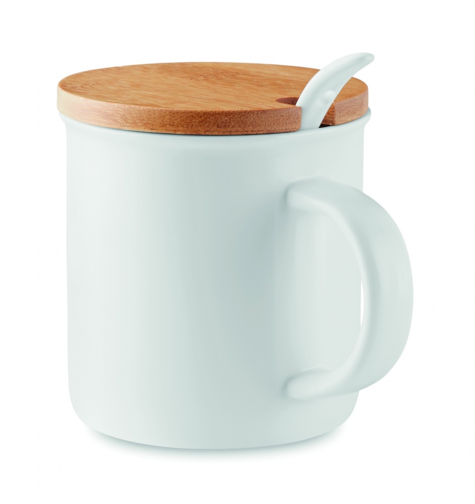 Logotrade promotional item image of: Porcelain mug with spoon