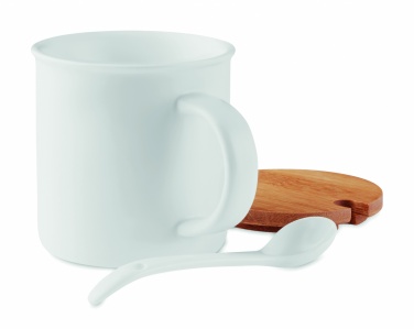 Logo trade promotional products image of: Porcelain mug with spoon